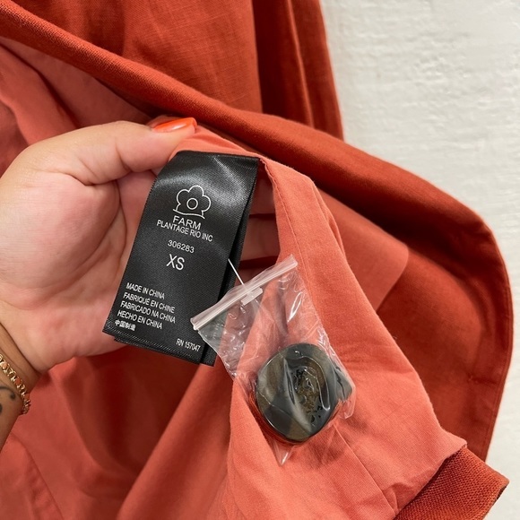 Farm Rio Brown Linen Blazer - Picture 5 of 6